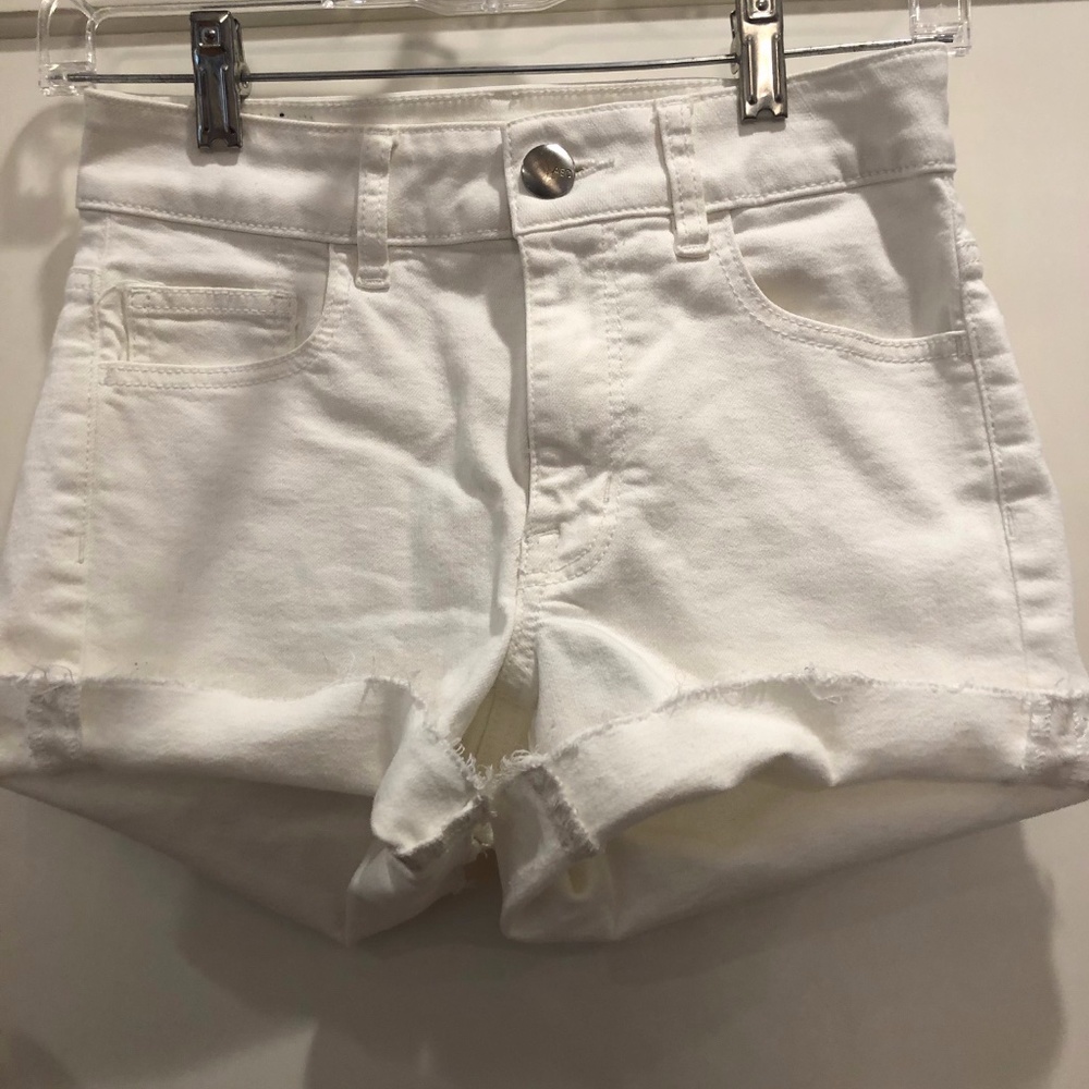 American American Eagle White Jean Shorts Size 0